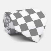 cute gray white check pattern neck tie ネクタイ (ロール)