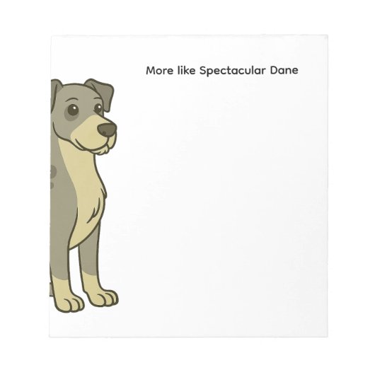 Cute Great Dane Dog ノートパッド (正面)