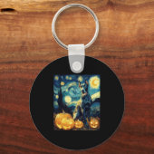 Cute Great Dane Dog Halloween Jack O Lantern Pumpk キーホルダー (正面)