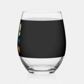 Cute Great Dane Dog Halloween Jack O Lantern Pumpk ステムなしワイングラス (左)