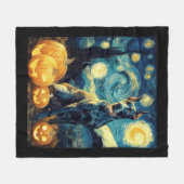 Cute Great Dane Dog Halloween Jack O Lantern Pumpk フリースブランケット (正面(横))