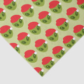 Cute Green Alien in Santa Hat Pattern 薄葉紙 (詳細)