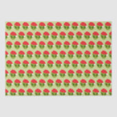 Cute Green Alien in Santa Hat Pattern 薄葉紙 (正面)