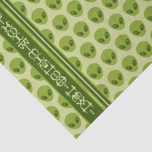 Cute Green Alien Pattern with Your Text in Glyphs 薄葉紙 (詳細)