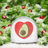 Cute Green Avocado Cartoon In Red Heart (クリスマス)