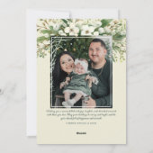 Cute Green Bow Wreath Photo Christmas シーズンカード (裏面)