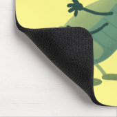 Cute green cricket insect cartoon illustration マウスパッド (コーナー)