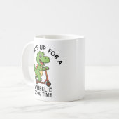 Cute Green Dinosaur コーヒーマグカップ (正面左)