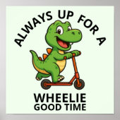 Cute Green Dinosaur ポスター (正面)