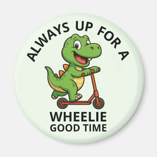 Cute Green Dinosaur マグネット (正面)