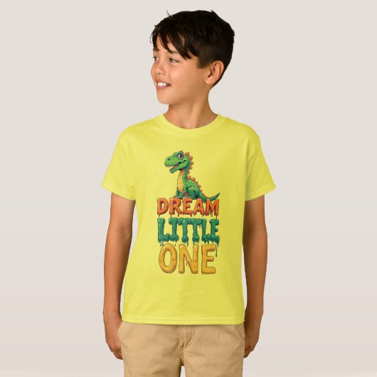 Cute Green Dinosaur Tシャツ (正面フル)
