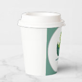 Cute Green Dinosaur Watercolor Kids Birthday Party 紙コップ (右)