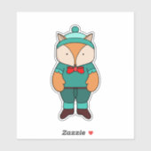 Cute green fox シール (シート)