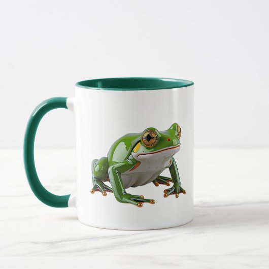 Cute Green Frog Illustration マグカップ (左)