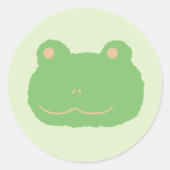  Cute  Green Frog Illustration Classic Round Stick ラウンドシール (正面)