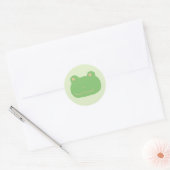  Cute  Green Frog Illustration Classic Round Stick ラウンドシール (封筒)