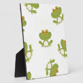 Cute Green Frog Pattern フォトプラーク (側面)