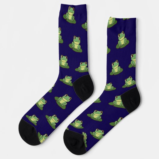 Cute Green Frog Pattern Socks ソックス (左)