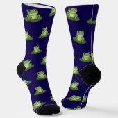 Cute Green Frog Pattern Socks ソックス (傾斜あり)