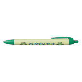 Cute Green Frog Personalized Pen 黒ボールペン (トップ)