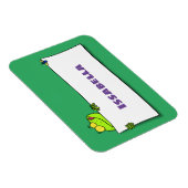 Cute green frog sign cartoon illustration マグネット (右側)