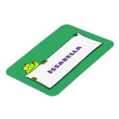 Cute green frog sign cartoon illustration マグネット (左側)
