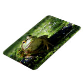 Cute Green Frog Strikes a Pose on the Hose マグネット (左側)