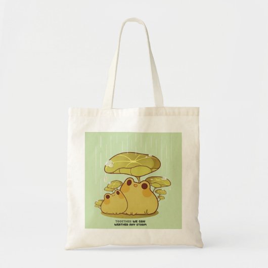 Cute Green Frogs Tote Bag トートバッグ (正面)