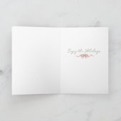 Cute Green Gingham Plaid Preppy Christmas Photo シーズンカード (内部)