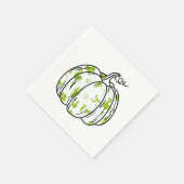 Cute Green Halloween Icons in Pumpkin Cocktail スタンダードカクテルナプキン (角)