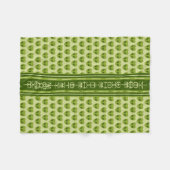 Cute Green Heart-Shaped Alien Your Name in Glyphs フリースブランケット (正面(横))