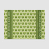 Cute Green Heart-Shaped Alien Your Text in Glyphs 薄葉紙 (正面)