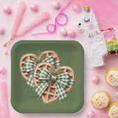 CUTE GREEN HOLIDAY CHRISTMAS PLAID THEME ペーパープレート (パーティー)