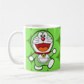 Cute Green Mini Doraemon Anime コーヒーマグカップ (左)
