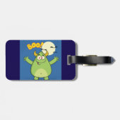 Cute Green Monster Halloween Boo ラゲッジタグ (裏面横)