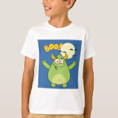Cute Green Monster Halloween Boo Tシャツ (正面)
