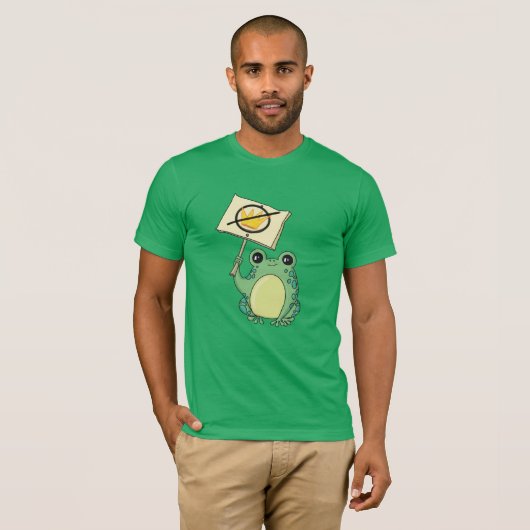 Cute Green No Kings Frog T-shirt Tシャツ (正面フル)