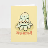 cute green octopus mother Card カード (正面)
