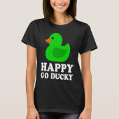 Cute Green Rubber Duck Lover Lucky Go Ducky Funny  Tシャツ (正面)