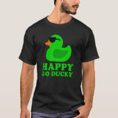 Cute Green Rubber Duck Sunglasses Lucky Go Ducky Tシャツ (正面)