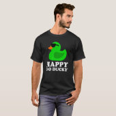 Cute Green Rubber Duck Sunglasses Lucky Go Ducky   Tシャツ (正面フル)