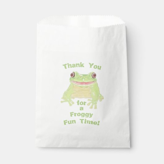 Cute Green Tree Frog - custom kids birthday party. フェイバーバッグ (正面)