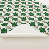 Cute Green Turtle Seamless Pattern | Botanical Tur シェルパブランケット (3/4)