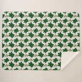 Cute Green Turtle Seamless Pattern | Botanical Tur シェルパブランケット (正面(横))