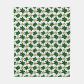 Cute Green Turtle Seamless Pattern | Botanical Tur フリースブランケット (正面)