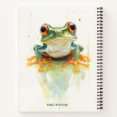  Cute Green Watercolor Tree Frog, custom  ノートブック (裏面)