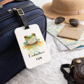  Cute Green Watercolor Tree Frog, custom  ラゲッジタグ