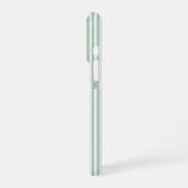 Cute Green & White Pinstripe Personalized Name iPhoneケース (左側面)