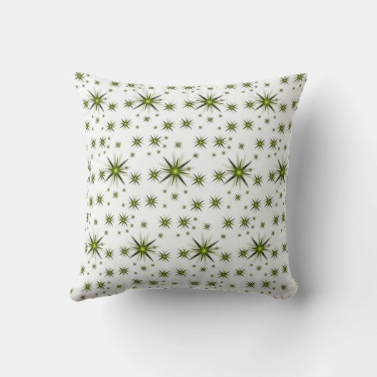 Cute Greenish Yellow Star Decorative Throw Pillow クッション (裏面)
