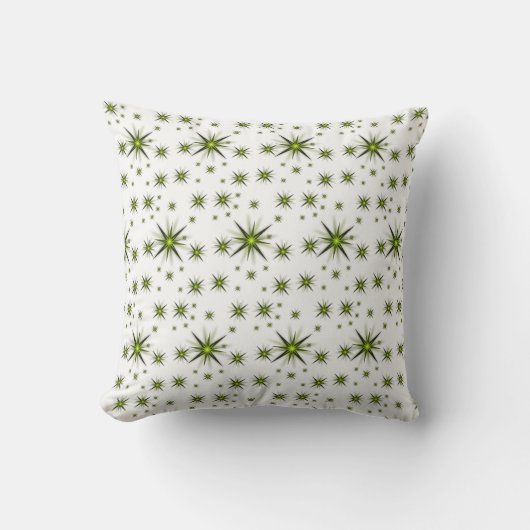 Cute Greenish Yellow Star Decorative Throw Pillow クッション (正面)